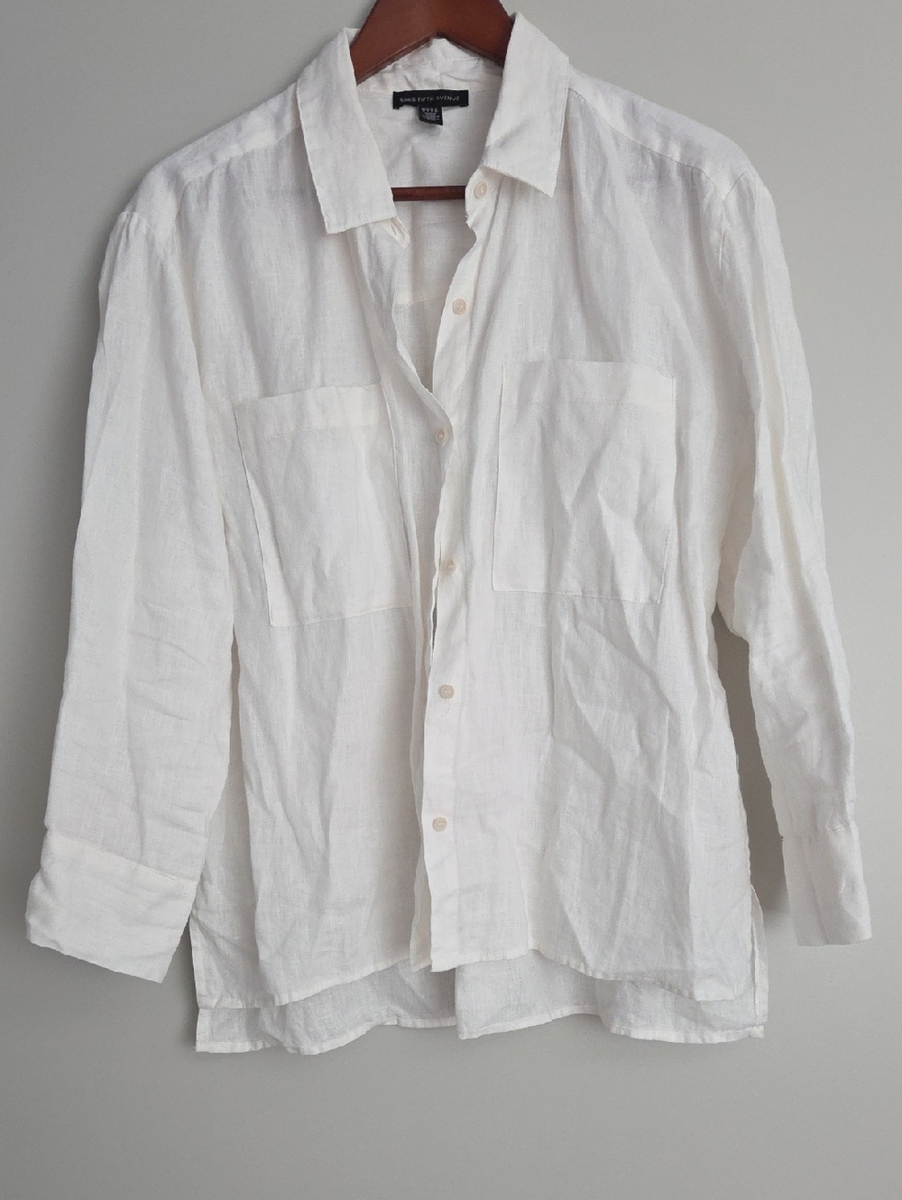 Saks Fifth Avenue White Buttoned Top